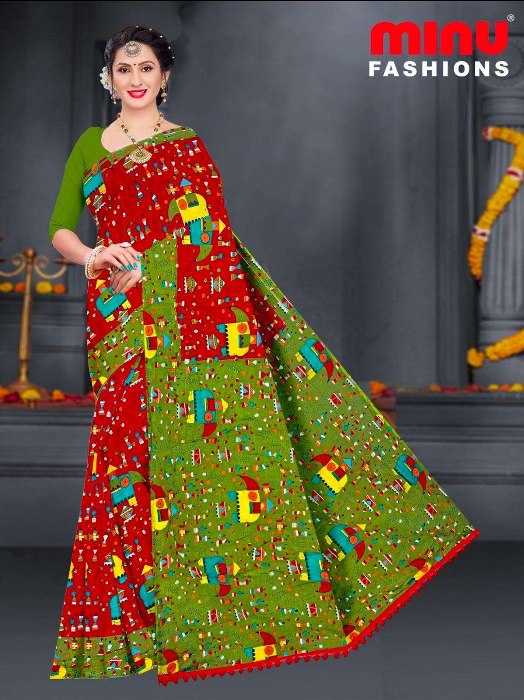 Saree | Sarees | Minu | Hasthlekha Pure Cotton Saree for Womens
