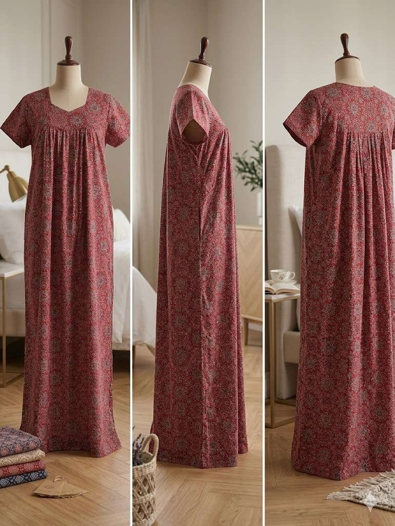Women Nighty | Nighty | Natraj | Premium Cotton Printed Women Nighty