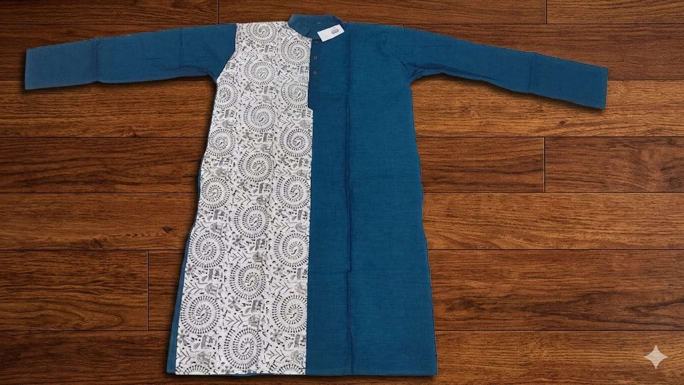 Punjabi For Men  | Punjabi & Payjama | Sonajhuri | Men Printed Cotton Blend Straight Kurta