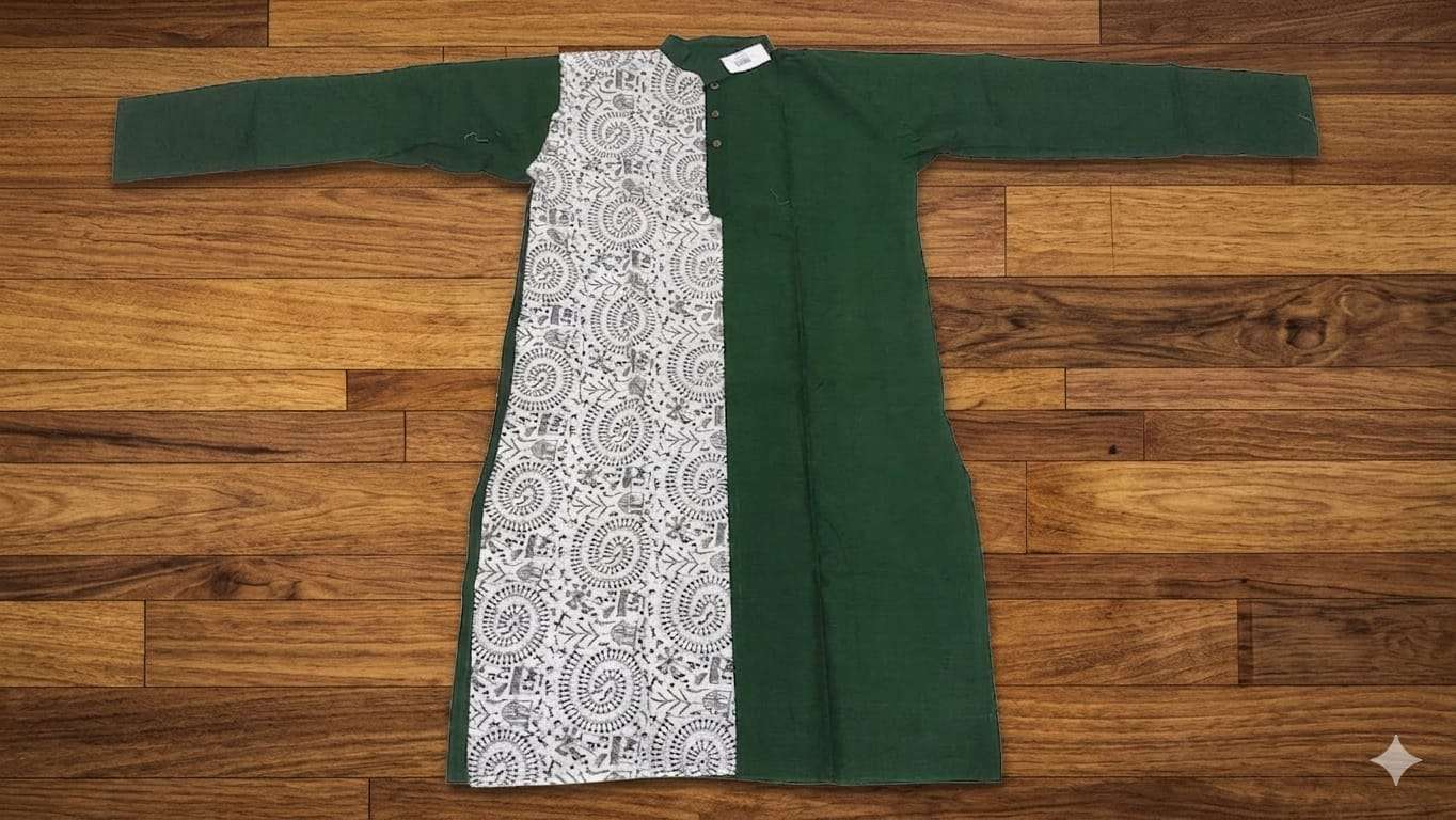 Punjabi For Men  | Punjabi & Payjama | Sonajhuri | Men Printed Cotton Blend Straight Punjabi