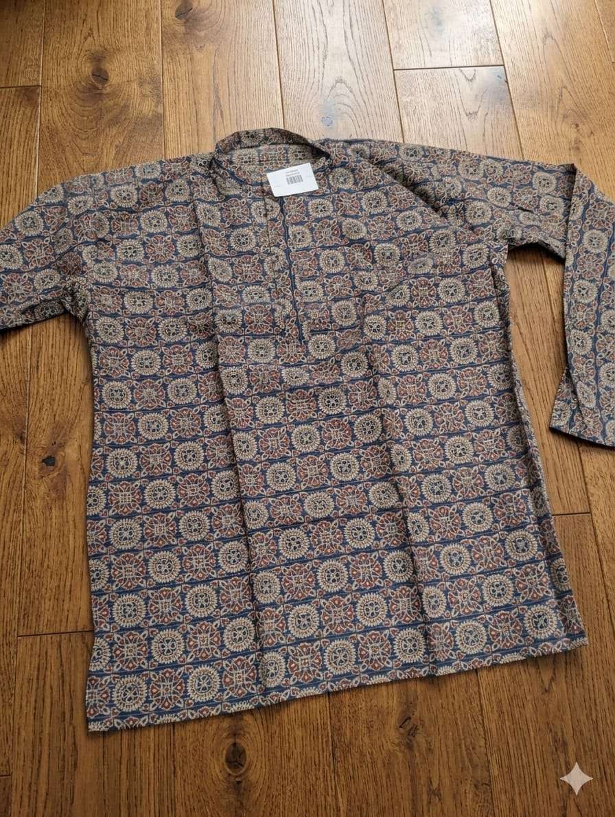 Men Kurta | Casual Shirts | Sonajhuri | Men Printed Cotton Blend Straight Kurta